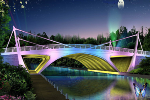 Qinhuai River Bridge Lighting In Jiangsu Province